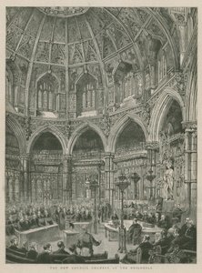 Die neuen Ratssäle in der Guildhall, London von English School