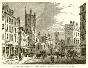 Die alte Bank von England, Blick vom Mansion House von English School