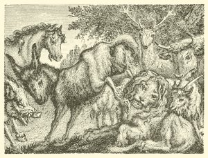 Der alte Löwe (Gravur) von English School