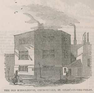 Das alte Schulhaus im Kirchhof von St. Giles-in-the-Field von English School