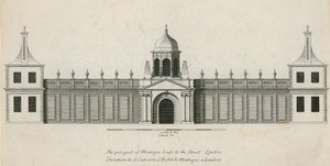Die Aussicht auf Montague House zur Straße, London