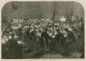 Der Reporterraum im House of Commons von English School