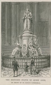Die restaurierte Statue von Königin Anne von English School