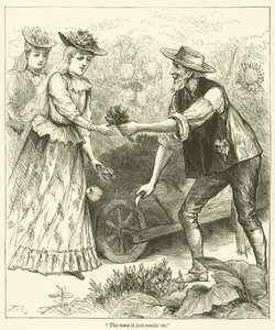 "Die Rosen kommen gerade" (Gravur)