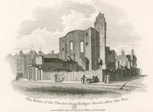 Die Ruinen des Royal Theatre, Drury Lane, von der Bridges Street von English School