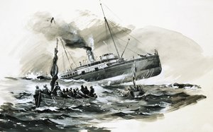Das Sinken des Dampfers Steller im Jahr 1899