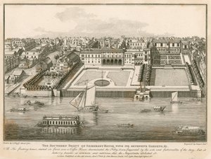 Die Südfront von Somerset House mit seinen weitläufigen Gärten von English School