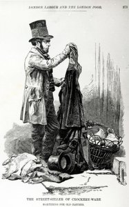 Der Straßenverkäufer von Töpferwaren im Tausch gegen alte Kleidung, ca. 1840 von English School