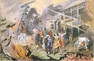 In derselben Nacht explodierte der ganze Ort, ca. 1880