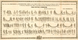 Ansicht der Prozession in der Westminster Abbey bei der Krönung von König Wilhelm IV. und Königin Adelaide von English School