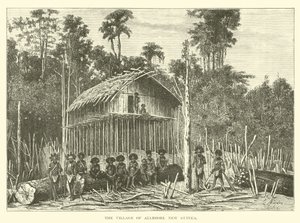 Das Dorf Alambori, Neuguinea von English School