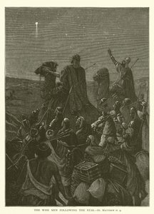 Die Weisen folgen dem Stern, Matthäus II, 9 (Gravur) von English School