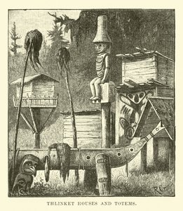 Thlinket-Häuser und Totems