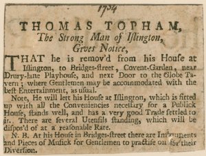 Thomas Topham, der starke Mann von Islington von English School