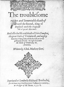Titelseite für Edward II von Christopher Marlowe, veröffentlicht 1598