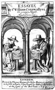 Titelseite zu Essayes von Sir William Cornwallis, Druck von Thomas Cecill, veröffentlicht 1632 von English School