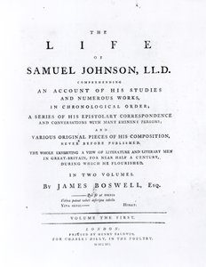 Titelseite, aus Das Leben von Samuel Johnson von James Boswell