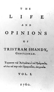 Titelseite zu The Life and Opinions of Tristram Shandy, Gentleman von Laurence Sterne, veröffentlicht 1760