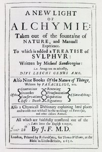 Titelseite zur englischen Ausgabe von A New Light on Alchemy von Michal Sedziwoj, 1650