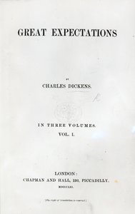 Titelseite zu Große Erwartungen von Charles Dickens, Erstausgabe, 1861