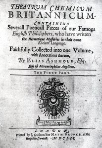 Titelblatt zu Theatrum Chemicum Britannicum von Elias Ashmole, 1652