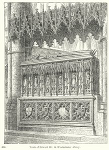 Grab von Edward III in der Westminster Abbey (Gravur) von English School