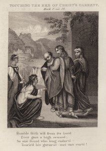 Berührung des Saums von Christi Gewand, Markus V, Vers 28 von English School