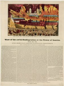 Tower von London Feuer, 1841 von English School