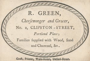 Visitenkarte, R Green von English School