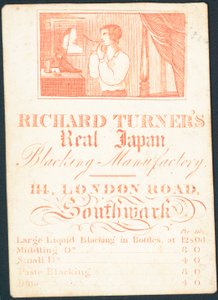 Handelskarte, Richard Turners Real Japan Blacking Manufactory von English School