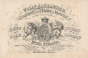 Visitenkarte, William Alexander von English School