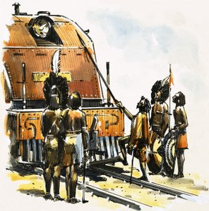 Zug mit Afrikanern von English School