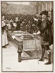 Prozess gegen Charles, Illustration aus Cassells Illustrierter Geschichte Englands