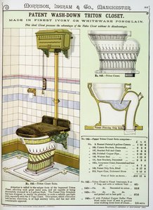 Triton Schrank aus einem Katalog von Sanitärartikeln, produziert von Morrison, Ingram & Co., Manchester, veröffentlicht um 1890 von English School