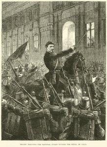 Trochu versammelt die Nationalgarde vor dem Hôtel de Ville, Oktober 1870 von English School