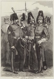 Truppen für den Krieg, Kavallerie (Gravur) von English School