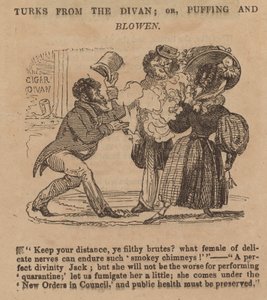 Türken vom Divan; oder, Puffing und Blowen; Karikatur von English School