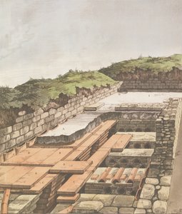 Unterirdisches Heizsystem für eine römische Villa in England, veröffentlicht 1797
