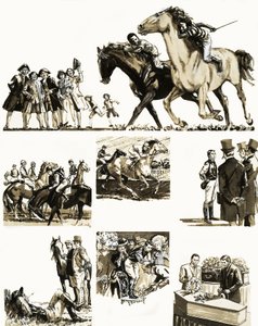 Unidentifizierte Geschichte eines Jockeys von English School