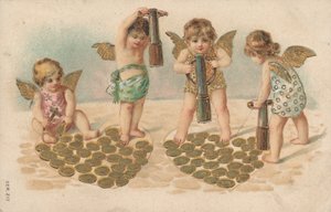 Valentinskarte, Putti stempeln Herzen