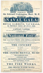 Vauxhall Gardens, Großes Marine-Gala, Admiral Sir Edward Codrington von English School