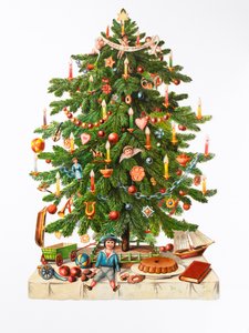 Viktorianische Weihnachtskarte, um 1880 von English School