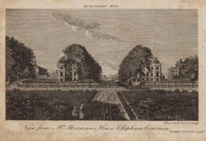 Blick vom Haus von Mr. Ackerman, Clapham Common, Surrey