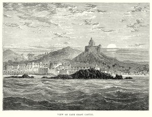 Ansicht des Cape Coast Castle (Gravur) von English School