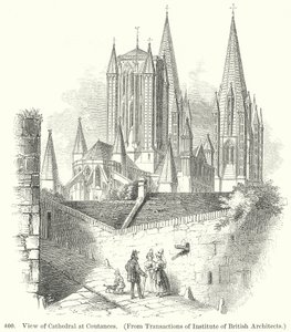 Ansicht der Kathedrale in Coutances von English School