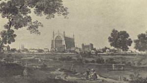 Ansicht des Eton College, um 1747 (Gravur) von English School