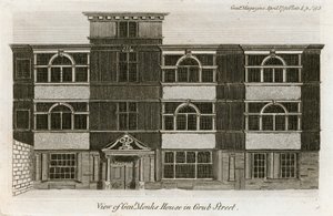 Ansicht des Hauses von General Monk in Grub Street von English School