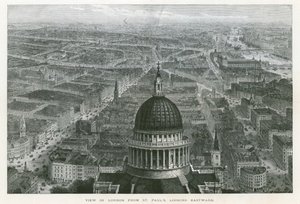 Ansicht von London von der St. Pauls Kathedrale, Blick nach Osten von English School