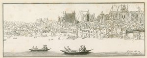 Ansicht des Westminster Palace, London, am 27. März 1652 von English School