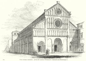 Ansicht der Zara Kathedrale (Gravur) von English School